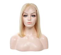 HBYLEE - oro rosa parrucca onda diritta bob capelli umani parrucca capelli brasiliana per donne nere bellezza capelli puri con i capelli del bambino glueless 130% densità 10 pollici[Colore]