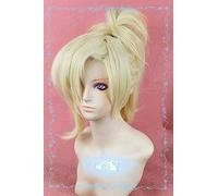 HBYLEE -OW Mercy Angela Ziegler biondo chiaro cosplay coda di cavallo resistente al calore Cosplay parrucca + parrucca gratuita [Colore: biondo ]