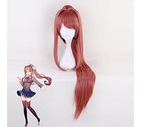 HBYLEE - Parrucca anime Coser Ddlc Doki Doki Letterature Club Monika Cosplay Parrucche per donne lunghe lisce sintetiche clip coda di cavallo gioco costume festa Monika [Colore]