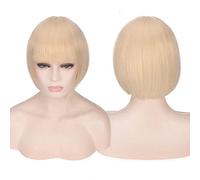 HBYLEE - Parrucca corta anime Cosplay Costume di capelli sintetici rosa biondo castano grigio verde rosso blu bianco nero parrucche corte Bob per le donne bionde[Colore]