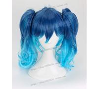HBYLEE - Parrucca cosplay anime cosplay per adulti Halloween Cosplay Kagerou progetto Enomoto Takane colore misto blu parrucca base + coda di cavallo