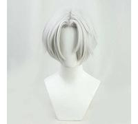 HBYLEE Parrucca cosplay per cosplay Tokyo Revengers Izana Kurokawa, parrucca sintetica con cappuccio gratuito, costume di Halloween, festa di tutti i giorni, cosplay (Silver Gray Short Wig)