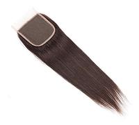 HBYLEE - Parrucca per capelli veri - capelli umani 2# 4 x 4 closure lisci con parrucca Glueless vergine brasiliana, con capelli per donne nere, densità 130% 14 pollici [colore: 14 pollici]