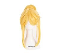 HBYLEE Parrucca sintetica Anime Coser pruik Destino Apocrypha Mordred Cosplay Parrucca lunga 40 cm luce dorata resistente al calore + parrucca [Colore: secondo il piano]