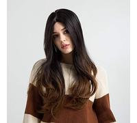 HBYLEE - Parrucche ondulate lunghe bionde marrone con frangia per le donne sintetiche nere rosse femminili Cosplay parrucche naturali in fibra resistente al calore LC139[Colore: LC139]