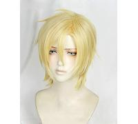 HBYLEE - Per cosplay anime Coser Wig Anime Banana Fish Ash Lynx Aslan Jade Callenreese Cosplay Wigs Short Golden Heat Resistant Synthetic Hair Wig + Wig Cap