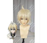 HBYLEE - Per cosplay anime Coser Wig anime Seraph from the End Mikaela Hyakuya Cosplay Wig Golden Light Wig Synthetic Hair Heat Resistant + Wig