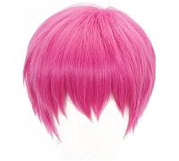 HBYLEE - Per cosplay anime Coser Wig Saiki Kusuo Cosplay Wigs Cosplay Desastrous K Cosplay Pink Men Short Wigs + Wig Cap Time Heat Synthetic Hair