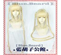 HBYLEE - Per cosplay anime Darwin's Game Cosplay Karino Shuka Long Braids Blonde Golden Ponytail Sintic Hair Wig for Adults Role Play