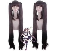 HBYLEE - Per cosplay Wig Anime Cosplay Chocola Nekopara Cosplay Wig Chocolate Heat Resistant Synthetic Hair Chocolate Cosplay Wig + Cap