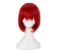 HBYLEE - Per cosplay wig anime cosplay gioco di ruolo anime per cosplay mahoutsukai no yome hatori chise cosplay parrucche corte arancione rosso resistente al calore