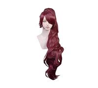 HBYLEE Principessa Megara Cosplay Parrucca Meg Long Clip coda di cavallo rosso scuro resistente al calore capelli sintetici Anime parrucche + parrucca [Colore: secondo il piano]