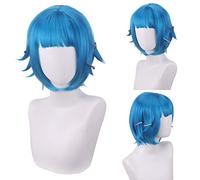 HBYLEE - Role Play for Arcane Blue Wig Short Cosplay Wig Heat Synthetic Hair Party Wigs [Colore: blue]