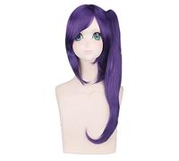 HBYLEE - Role Play For Gintama Terakado Tsu Wig Halloween Cosplay Black Purple 70cm Hair[Colore]