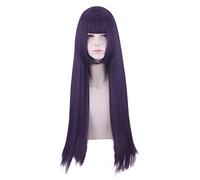 HBYLEE - Role Play per Genshin Impact Yunjin Cosplay Wig Long Dark Purple Wigs with Two Blue Braids [Colore: viola]