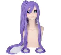 HBYLEE - Role Play Wig For Vocaloid Gakupo Brake Yuet 100 cm Long Straight Cosplay Wig Party Wig Purple Claw Clip Ponytail [Colore: viola]