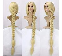 HBYLEE Tangled Princess Wig 120 cm 47" Straight Blonde Super Long Braid Cosplay Wig Rapunzel Heat Resistant Synthetic Hair Wigs + Wig Cap [Colore]