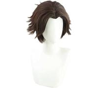 HBYLEE Wig Anime Cosplay Anime Arcane Cosplay Viktor Parrucca corta marrone parrucca per costume Halloween Parrucca per feste in costume + berretto [Colore: secondo il piano]