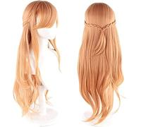 HBYLEE Wig Anime Cosplay Anime Asuna Yuuki Cosplay Parrucca Cosplay for Sword Art Online, parrucca lunga dritta per feste in costume + cappuccio parrucca [Colore: One Color]