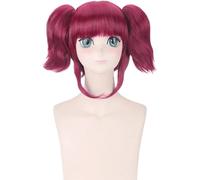 HBYLEE Wig Anime Cosplay Anime Black Butler Mey Rin Cosplay Parrucca da donna doppia coda di vino rosso, parrucca per costume di Halloween [Colore: One Color]