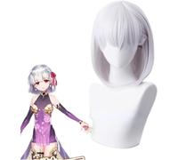 HBYLEE Wig Anime Cosplay Anime Fgo Kama Nero Cosplay Parrucca Fate Grand Order Fate Stay Night Argento Grigio Corto Bob Capelli Halloween Costume Parrucche + Cappellino [Colore: One Color]
