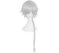 HBYLEE Wig Anime Cosplay Anime Nikolai Gogol Cosplay Parrucca bianca Riccia con lunga treccia capelli Halloween Costume Parrucca + Cappellino [Colore: secondo il piano]