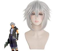 HBYLEE Wig Anime Cosplay applicabile per gioco III Riku Parrucca Cosplay Grigio Capelli Corti Capelli Sintetici Resistente al Calore Parrucche Cosplay Costume + Cappellino [Colore: One Color]