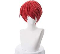 HBYLEE Wig Anime Cosplay Assassination Classroom Karma Akabane/Akashi Seijuro/Sasori Short Flame Red Cosplay Parrucca Costume Fibra Alta Temperatura [Colore: secondo il piano]