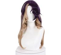 HBYLEE Wig Anime Cosplay Coven Ahri Cosplay Parrucca Cosplay Ahri Parrucca lunga ondulata viola misto marrone parrucca sintetica resistente al calore [Colore: secondo il piano]