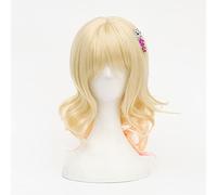 HBYLEE - Wig Anime Cosplay gioco di ruolo per gli amanti del diabolismo, parrucca cosplay, Komori, Yui, biondo chiaro, con parrucche Cos rosa con forcina per capelli