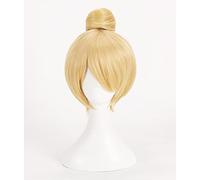 HBYLEE Wig Anime Cosplay gioco di ruolo per principessa Tinker Bell Tinkerbell Cosplay parrucche capelli corti biondi con parrucca china [colore: secondo il piano]