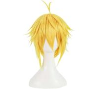 HBYLEE Wig anime Cosplay Parrucca Cosplay Anime I sette peccati capitali Cosplay Parrucca corta Meliodas Gold Gioco di ruolo Halloween Costume Parrucche + Cuffia [Colore: One Color]