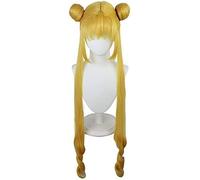 HBYLEE Wig anime Cosplay ragazza americana guerriero acqua gelato luna cosplay parrucca luna coniglio selvatico capelli sintetici oro giallo luna principessa parrucca a rulli oro giallo dorato [colore