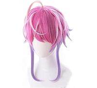 HBYLEE Wig Anime Cosplay Ramuda Amemura Parrucca Cosplay Donne Halloween Costume Festa Anime Parrucche con Pony Rosa Viola Ombre Parrucca + Cuffia [Colore: One Color]