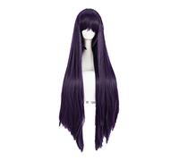 HBYLEE - Wig Anime Cosplay Sailor Mars Rei Hino Cosplay Parrucca 100 cm lunghezza rettilineo viola nero parrucche sintetiche resistenti al calore + cappuccio parrucca [Colore: Onecolor]