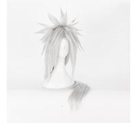 HBYLEE Wig Anime, gioco di ruolo per cosplay Jiraiya, parrucca per cosplay, lunghezza 100 cm, colore grigio argento, resistente al calore