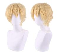 HBYLEE Wig for Perfect for everyday parties Cosplay Fake Generator Saw Human Chain Saw Human Electric Sub-Dark Blonde Reverse Warped Short Hair[Colore]