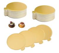 HBYMYDA 100 Pezzi Mousse Cake Boards, Mini Vassoi per Torte Rotondi in Cartone, Cake Dessert Display Vassoio per Matrimoni, Feste di Compleanno, 8 cm
