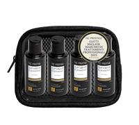 HC Prestige Travel Kit Routine Lisciante Oh My Sleek - Cofanetto per capelli senza solfato, 4 x 100 ml, shampoo, maschera, crema termica e siero all'olio di Argan, prodotto in Francia