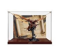 HCAEIOFJ Espositore in acrilico trasparente per icone Lego 10363, applicabile per la macchina volante di Leonardo da Vinci, scatola regalo (solo vetrina) (fondo di design + sfondo)