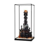 HCAEIOFJ Espositore in acrilico trasparente per Lego 10333 applicabile per Il Signore degli Anelli: scatola regalo progettata da Barad-dur (solo vetrina) (fondo nero + bordo in lega)