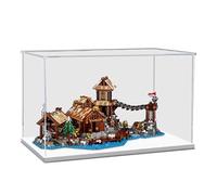 HCAEIOFJ Espositore in acrilico trasparente per Lego 21343 applicabile per scatola regalo per giocattoli del villaggio vichingo (solo vetrina) (fondo bianco)