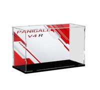 HCAEIOFJ Espositore in acrilico trasparente per Lego Technic 42107 applicabile per moto Ducati Panigale V4 R, scatola regalo (solo vetrina) (fondo nero 1)