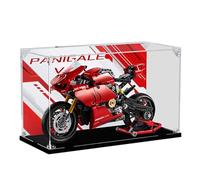 HCAEIOFJ Espositore in acrilico trasparente per Lego Technic 42107 applicabile per moto Ducati Panigale V4 R, scatola regalo (solo vetrina) (fondo nero 2)