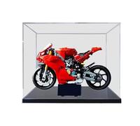 HCAEIOFJ Espositore in acrilico trasparente per Lego Technic 42202, applicabile per Ducati Panigale V4 S, idea regalo (solo vetrina) (fondo nero)