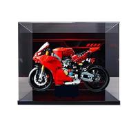 HCAEIOFJ Vetrina Acrilica Trasparente per Moto Lego Technic 42202, Ducati Panigale V4 S, Fondo Nero+Sfondo