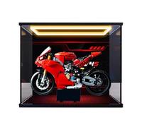 HCAEIOFJ Vetrina espositiva in acrilico trasparente per Lego Technic 42202 Applicabile per moto Ducati Panigale V4 S Scatola espositiva progettata per regalo (Solo vetrina) (Sfondo + Illuminazione)