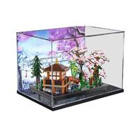 HCAEIOFJ Vetrina in acrilico trasparente per icone Lego 10315, applicabile per Tranquil Garden Display Box Gift (solo vetrina) (fondo nero + sfondo)