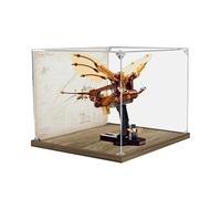 HCAEIOFJ Vetrina in acrilico trasparente per icone Lego 10363 applicabile per la macchina volante di Leonardo da Vinci (solo vetrina) (fondo in legno+sfondo 1)