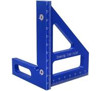 hcaioz Squadra da carpentiere - for lavorazione del legno Goniometro in alluminio Righello triangolare 3D Multi Angolo 45/90 Gradi Layout di misurazione scz.(Blue)